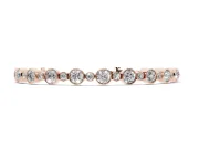 Round Lab-Grown Diamond Alternating Bezel Tennis Bracelet | Large and Small Stones | Rose Gold