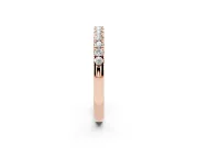 Round Lab-Grown Diamond Claw Pavé Wedding Band | Top-Set Row | Rose Gold