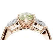 Marquise 3-Stone Engagement Ring Setting for a Fancy Yellow Lab-Grown Diamond | Rose Gold