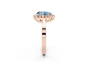 Pear-Shaped Scalloped Halo Engagement Ring Setting for a Fancy Blue Lab-Grown Diamond | Rose Gold