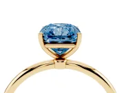 Radiant Cut Engagement Ring Setting for a Fancy Blue Lab-Grown Diamond | Yellow Gold - Design NV-24609