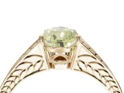 Pear-Shaped Split Shank Pavé Engagement Ring Setting for a Fancy Yellow Lab-Grown Diamond | Yellow Gold