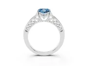 Princess Cut Floral Pavé Engagement Ring Setting for a Fancy Blue Lab-Grown Diamond | White Gold