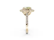 Oval Double Halo Engagement Ring Setting for a Fancy Yellow Lab-Grown Diamond | Pave Shoulders | Yellow Gold