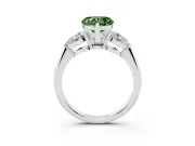 Heart-Shaped 3-Stone Engagement Ring Setting for a Fancy Green Lab-Grown Diamond | White Gold