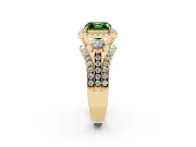 Asscher Cut Halo Engagement Ring Setting for a Fancy Green Lab-Grown Diamond | Yellow Gold - Design NV-24766