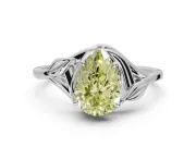 Pear-Shaped Bypass Solitaire Engagement Ring Setting for a Fancy Yellow Lab-Grown Diamond | Platinum