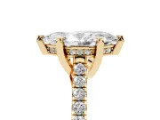 Marquise Hidden Halo Pave Engagement Ring Setting | Claw Prongs | Yellow Gold