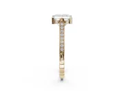 Princess Cut Vintage Cathedral Engagement Ring Setting | Carved Band | Yellow Gold