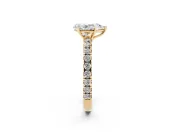 Pear-Shaped Pave Engagement Ring Setting | Shared Prong Band | Yellow Gold