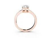 Marquise Cut Diamond Solitaire Ring Set in Rose gold with Prong Head and Smooth Polished Band
