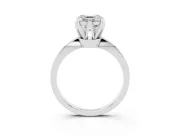 Asscher Cut Tapered Solitaire Engagement Ring Setting | Claw Prong Head | Platinum