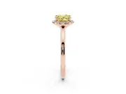 Oval Halo Engagement Ring Setting for a Fancy Yellow Lab-Grown Diamond | Plain Polished Band | Rose Gold