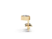 Princess Cut Lab-Grown Diamond Square Bezel Stud Earrings | Stepped Rim | Yellow Gold