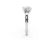 Pear-Shaped Three Stone Engagement Ring Setting | Matching Side Stones | Platinum