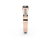 Cushion Cut Channel-Set Engagement Ring Setting for a Black Center | Wide Band | Rose Gold
