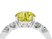 Round Five Stone Engagement Ring Setting for a Fancy Yellow Lab-Grown Diamond | White Gold