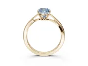 Cushion Cut Bypass Solitaire Engagement Ring Setting for a Fancy Blue Lab-Grown Diamond | Yellow Gold