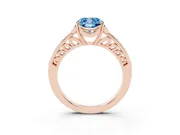 Cushion Cut Floral Pavé Engagement Ring Setting for a Fancy Blue Lab-Grown Diamond | Rose Gold