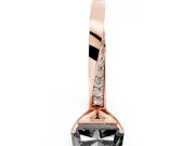 Fancy Black Radiant Cut Diamond Engagement Ring Set in Rose gold with Side Stone Accents and Prong Setting