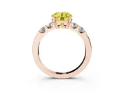 Round Five Stone Engagement Ring Setting for a Fancy Yellow Lab-Grown Diamond | Rose Gold