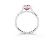 Radiant Cut Bezel Engagement Ring Setting for a Fancy Pink Lab-Grown Diamond | White Gold