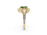 Pear-Shaped Halo Engagement Ring Setting for a Fancy Green Lab-Grown Diamond | Yellow Gold - Design NV-24799