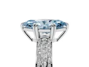 Marquise Three Row Pave Engagement Ring Setting for a Fancy Blue Lab-Grown Diamond | Sterling Silver