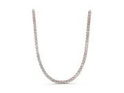 Round Lab-Grown Diamond Single Row Tennis Necklace | Prong Set | Rose Gold