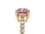 Cushion Cut Engagement Ring Setting for a Fancy Pink Lab-Grown Diamond | Yellow Gold - Design NV-24649