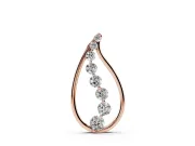 Round Lab-Grown Diamond Graduated Cascading Teardrop Pendant Necklace | Open Frame | Rose Gold