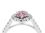 Marquise Raised Halo Engagement Ring Setting for a Fancy Pink Lab-Grown Diamond | Platinum