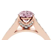 Pear-Shaped Graduated Pavé Engagement Ring Setting for a Fancy Pink Lab-Grown Diamond | Rose Gold