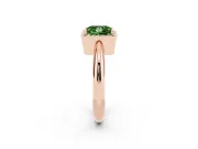 Fancy Green Princess Cut Diamond Halo Engagement Ring Set in Rose gold with Plain Split Shank and Prong Setting