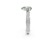 Pear-Shaped Domed Pavé Engagement Ring Setting for a Fancy Green Lab-Grown Diamond | Platinum
