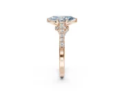 Marquise Pavé Solitaire Engagement Ring Setting for a Fancy Blue Lab-Grown Diamond | Crossover Gallery | Rose Gold