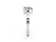 Fancy Pink Pear Cut Diamond Solitaire Ring Set in White gold with Prong Head and Smooth Polished Band