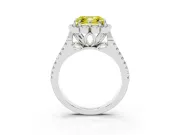 Asscher Cut Halo Engagement Ring Setting for a Fancy Yellow Lab-Grown Diamond | Sterling Silver - Design NV-24768