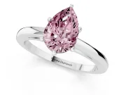 Pear-Shaped Plain Engagement Ring Setting for a Fancy Pink Lab-Grown Diamond | White Gold