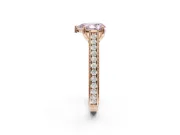 Pear-Shaped Vintage Engagement Ring Setting for a Fancy Pink Lab-Grown Diamond | Rose Gold - Design NV-24644