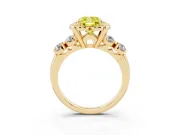 Cushion Cut Floral Engagement Ring Setting for a Fancy Yellow Lab-Grown Diamond | Petal Frame | Yellow Gold