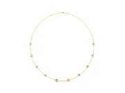 Round Lab-Grown Diamond Bezel Station Necklace | Fine Cable Chain | Yellow Gold