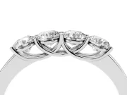 Round Diamond Four-Stone Band Set in Silver with Prong Setting