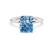 Radiant Cut Engagement Ring Setting for a Fancy Blue Lab-Grown Diamond | Sterling Silver - Design NV-24609