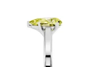 Pear-Shaped Solitaire Engagement Ring Setting for a Fancy Yellow Lab-Grown Diamond | Stepped Flat Band | Platinum
