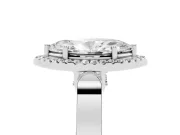 Marquise Halo Engagement Ring Setting | Pavé Panel Shoulders | White Gold