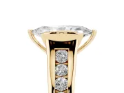 Marquise Half Bezel Solitaire Engagement Ring Setting | Graduated Channel Band | Yellow Gold