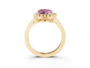 Heart-Shaped Scalloped Halo Engagement Ring Setting for a Fancy Pink Lab-Grown Diamond | Yellow Gold