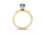 Cushion Cut Knife-Edge Engagement Ring Setting for a Fancy Blue Lab-Grown Diamond | Yellow Gold