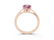 Fancy Pink Princess Cut Diamond Solitaire Twist Band Ring Set in Rose gold with Prong Setting